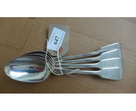 Set of 4 Victorian silver dessert forks and spoons (London 1852/1853, 11oz)