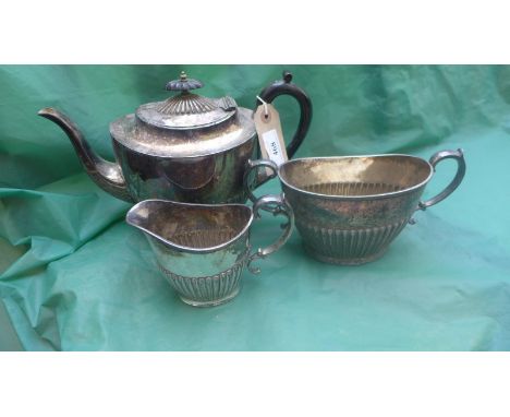 3 piece Walker & Hall fluted tea service