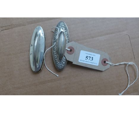 Silver backed nail pad (Birmingham 1925) and a plated backed brush pad in similar style