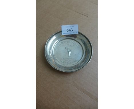 Circular silver plated golf tournament prize 'Card Dish'