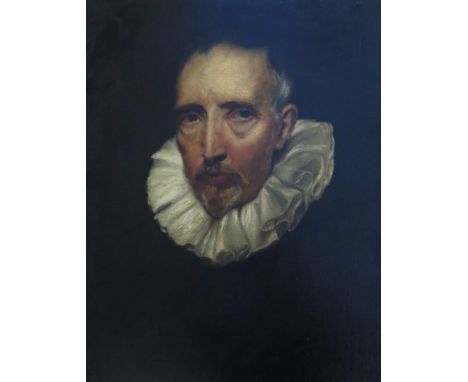 A Portrait of Gentleman Wearing Ruff, oil on canvas, framed 49 x 39 cm