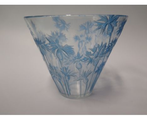 An R. Lalique Bluets Vase, 15.5 cm