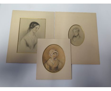 A Nineteenth Century Portrait of Ellen Lucy Pardoe of Nash Shropshire wife of the Dean of Exeter and two others