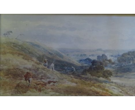 J. Keeley 1878, Landscape, watercolour, F&G, 25 x 15 cm, H. Pope Sketch, Scene of Ruins and Farmyard, watercolour, F&G, 30 x 