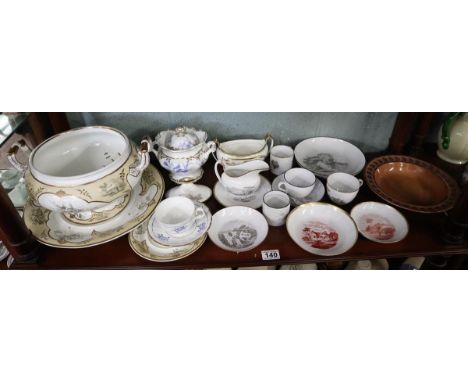 Shelf of china to include Spode &amp; Copeland