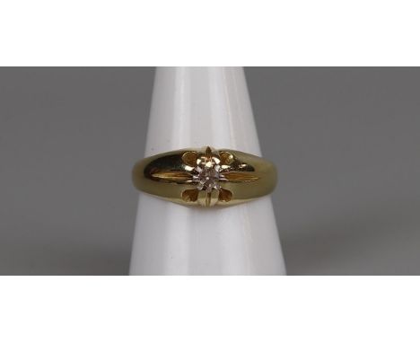 18ct gold gents diamond ring - Size R¾