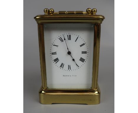 Small working carriage clock by Mappin &amp; Webb with key