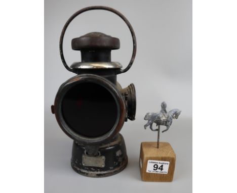 Lucas carriage lamp &amp; mounted lead figure
