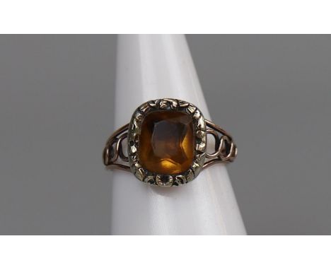 Antique foil back topaz ring - Size M½