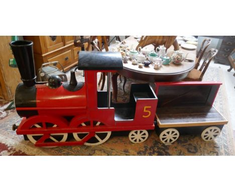 Child's scratch built sit on model of train - James from Thomas the Tank Engine