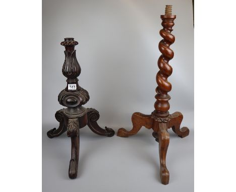 2 antique tripod bases