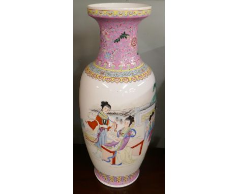 Large ceramic Chinese vase/stick stand A/F - Approx H: 63cm