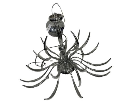 Diyas Llamas Chrome 24 Light Halogen Pendant, H104cm
