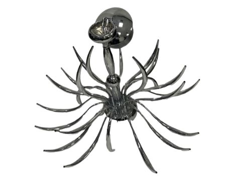 Diyas Llamas Chrome 24 Light Halogen Pendant, H104cm