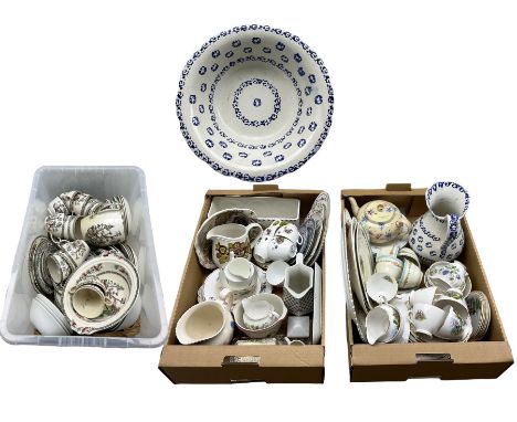 Johnson Bros England 'Indian tree' pattern part dinner and tea ware service, Duchess bone china part tea ware service, blue a