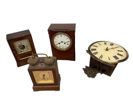 Three 19th century mantle clocks and a 19th century wall clock