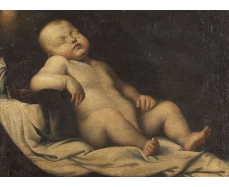 ALONSO CANO (ATTR.)19. Februar 1601 Granada - 3. September 1667 EbendaNINO JESÚS DORMIDO Öl auf Leinwand (altdoubl.). 44 x 58
