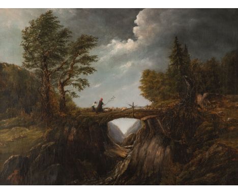 FRITZ BEINKE1842 Düsseldorf - 1907 ebendaHeranziehendes Gewitter  (1889) Öl auf Leinwand. 61 x 82 cm (R. 78 x 99 cm). Monogra