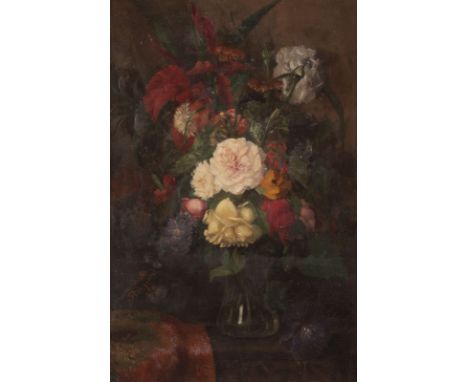 MATHILDE SCH. PALLISSARDTätig um 1874Blumenstillleben Öl auf Leinwand. 41 x 63 cm (R. 90 x 68 cm). Signiert untd datiert unte