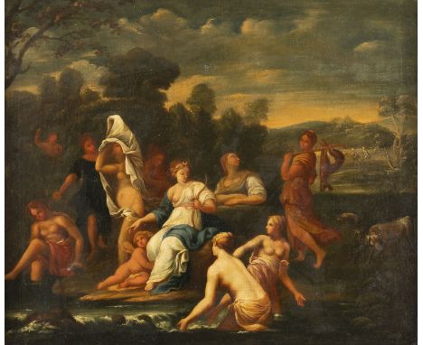 NICOLAS POUSSIN (IN DER ART DES)1594 Les Andelys (Normandie) - 1665 RomDIANA UND ACTAEON Öl auf Leinwand. 62 x 74 cm (R. 75,5