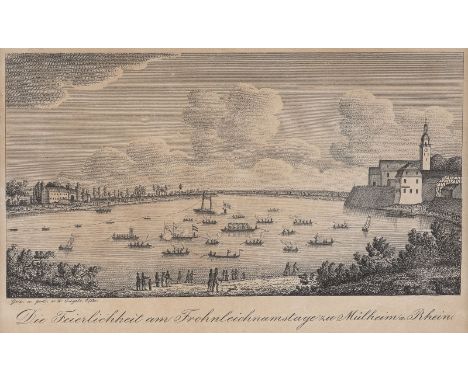W. ENGELSTätig im 19. Jh. in KölnMÜLHEIMER GOTTESTRACHT (FRONLEICHNAMSPROZESSION AUF DEM RHEIN) Radierung auf Papier. SM 10 x