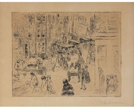 MAX LIEBERMANN1847 Berlin - 1935 ebendaDIE JUDENSTRASSE IN AMSTERDAM (1906) Radierung mit Kaltnadel auf Maschinenbütten. DM 1