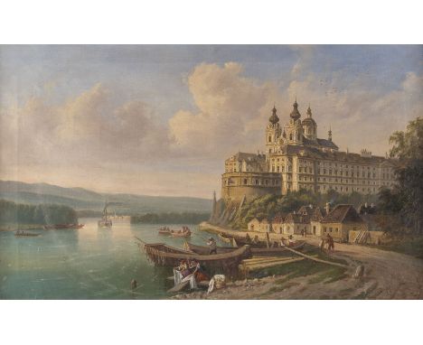 FERDINAND LEPIÉ (ATTR.)1824 Prag - 1883 WienStift Melk Öl auf Leinwand. 42,5 x 69 cm (R. 49 x 76 cm). Part. ber., leicht vers