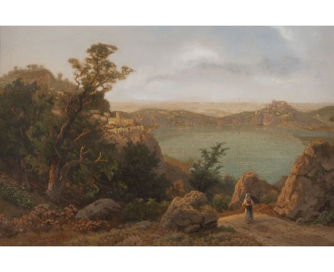 CARL GUSTAV RODDE1830 Danzig - 1906 BerlinGenzano am Nemisee Öl auf Leinwand. 49 x 71 cm (R. 75 x 97 cm). Signiert unten link