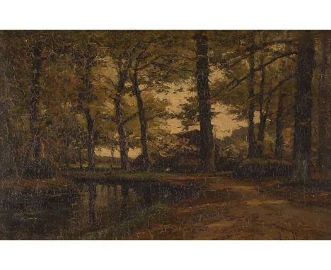 FRITZ MONDRIAAN1853 - 1932Landschaft in Overyssel Öl auf Leinwand. 41 x 59 cm (R. 67 x 87 cm). Signiert unten rechts 'Fritz M