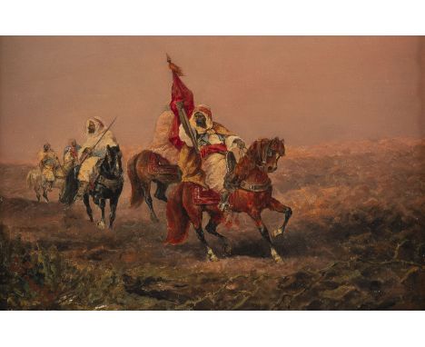 VIORSKYTätig 1. Hälfte 20. Jh.Orientalische Reiter Öl auf Holz. 21 x 31,5 cm (R. 41 x 51 cm). Digniert unten links 'Viorsky'.