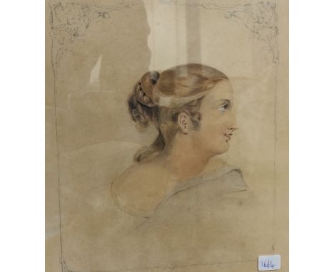 GILT FRAMED VICTORIAN WATERCOLOUR PORTRAIT - 10 X 8