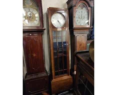 ART DECO LONG CASED CLOCK CHROME WEIGHTS