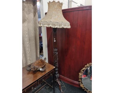 LARGE ANTIQUE CARVED STANDARD LAMP FORMERLY TORCHERE