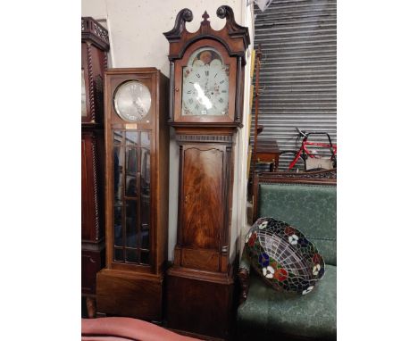 ANTIQUE MAHOGANY LONG CASED CLOCK WITH MOON DIAL - HERON, LISBURN