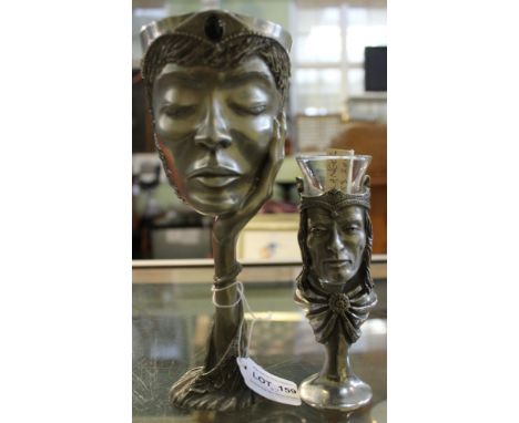 Two Royal Selangor pewter Lord of the Rings items, includes a King Aragorn shot glass &amp; a Lady Galadriel goblet