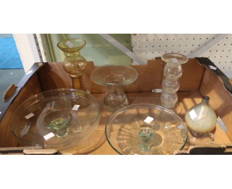 A spirit burner chamber light plus other 20th century glass examples (6)