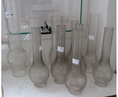 A collection of ten original glass lantern funnels