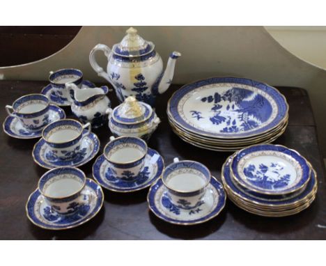 Royal Doulton Booths Real Old Willow blue and white patterned part dinner and tea service