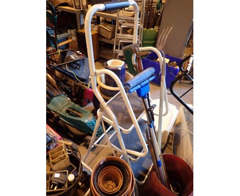 Modern metal three step ladder