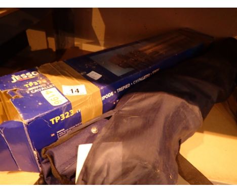 Boxed Jessops TP323 tripod and folding chair 