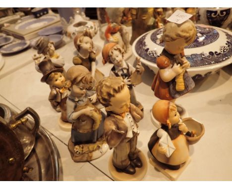 Collection of Goebel and Capodimonte child figurines