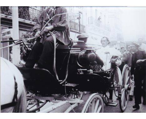 JULIA Robert and Salvador DALI. Photography under altuglass. Salvador Dali and Gala in the horse-drawn carriage in Perpignan 