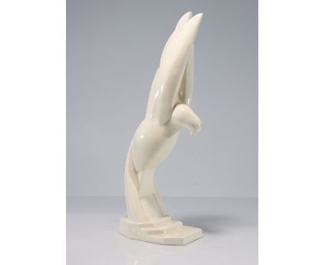 Jacques ADNET (1900-1984) Pigeon in flight Cracked glazed ceramic edition. Signed - Weight:  800 g - Region: France - Sizes: 