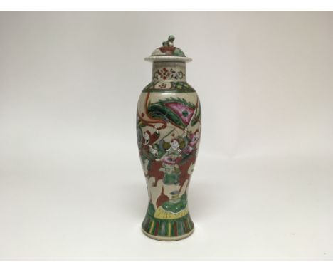 A 19th Century Chinese crackleware vase with restoration