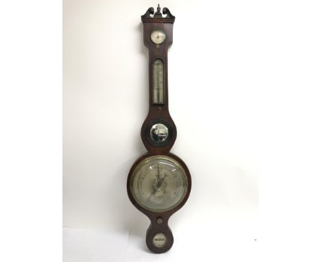 A mahogany five piece barometer. Height approx 97cm