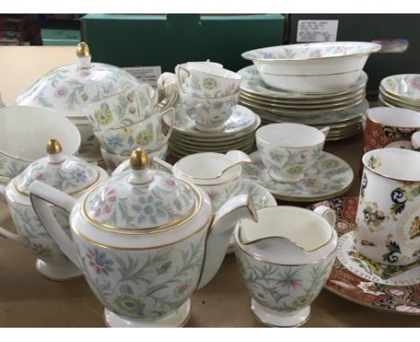 A Minton 'Vanessa' bone china tea and dinner service, including tea pots and coffee pots together with some Royal Worcester C