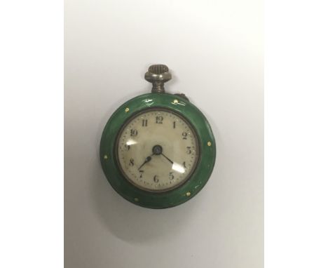 A ladies enamel fob watch.