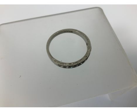 Platinum and Diamond Ring - Size Q - 3.6gms 