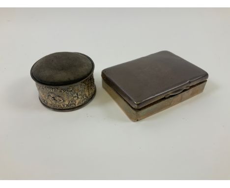 Silver Trinket Box and Cigarette Box - Total Weight 255gms 