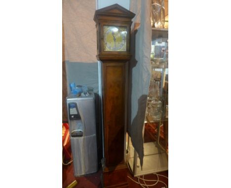 A mahogany eight day longcase clock, brass dial having silvered chapter ring with Roman and Arabic numerals, subsidiary secon